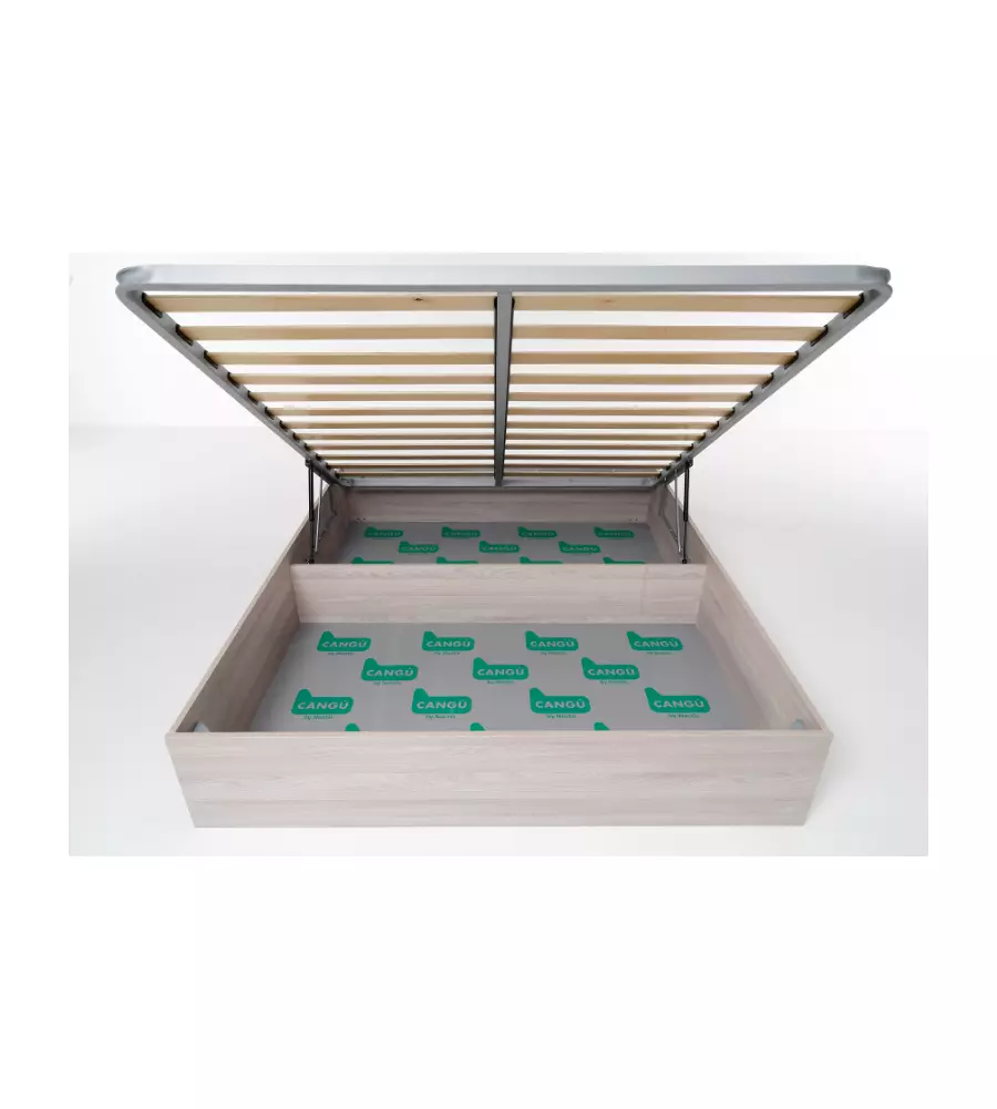 LETTO MATRIMONIALE CONTENITORE "BED BOX" OLMO NATURALE 160X190 CM